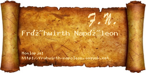 Frühwirth Napóleon névjegykártya